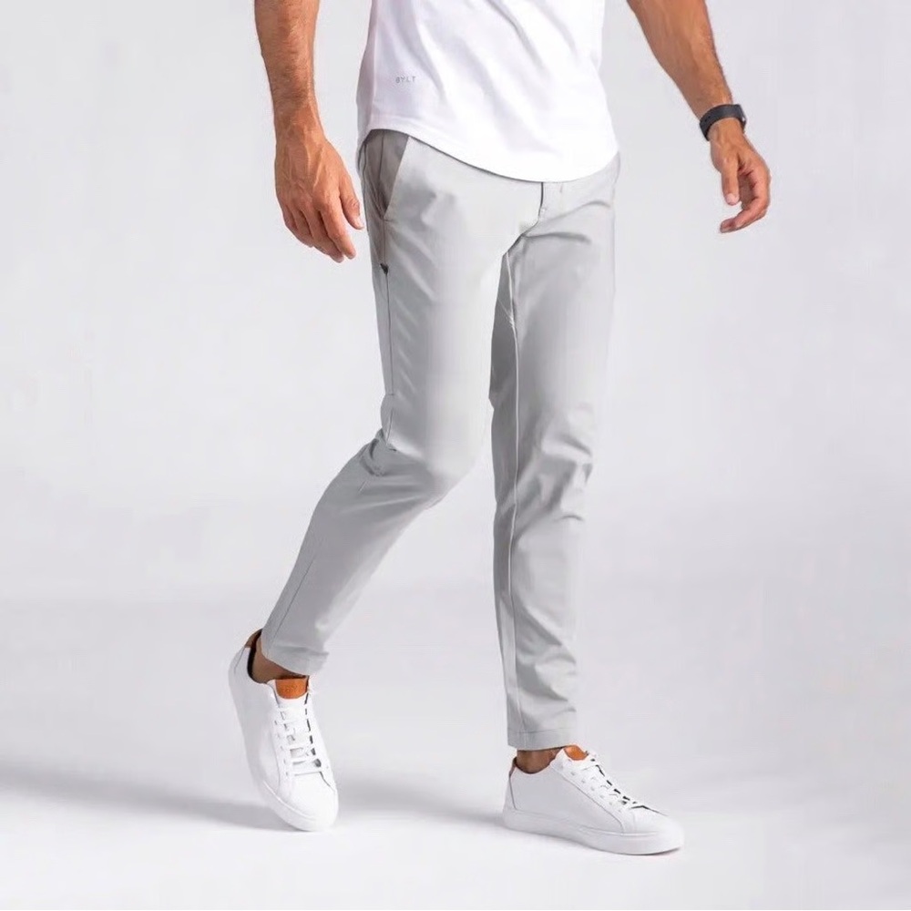 BYLT Premium Basics Men’s Everyday Pants 2.0 in Light Gray Size Large